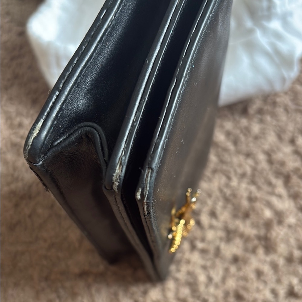 Dior Black Leather Clutch with Gold Bee Accent - Picture 12 of 16